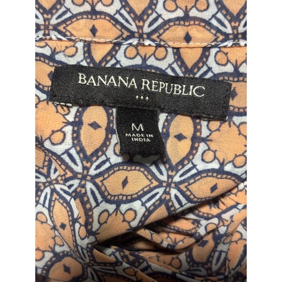 Banana Republic Womens Patterned Long Sleeve Sheer Blouse Size M - Picture 5 of 6